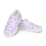 Lavender Hawaiian Flowers Men’s Slip On Canvas Shoes
