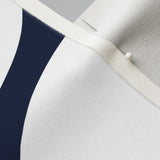 White Hawaiian Flowers on Navy Blue Fabric By The Yard - Large Scale Linen Cotton Canvas