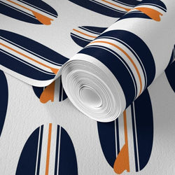 Navy Blue and Orange Classic Surfboards Wallpaper - Extremely Stoked