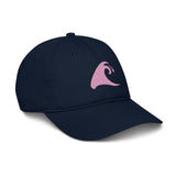 Extremely Stoked®️ Pink Epic Wave Logo on Navy Blue Organic Baseball Cap