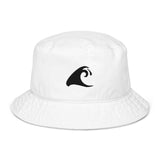 Extremely Stoked®️ Black Epic Wave Logo on White Organic Bucket Hat - Extremely Stoked