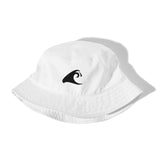 Extremely Stoked®️ Black Epic Wave Logo on White Organic Bucket Hat - Extremely Stoked