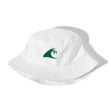 Extremely Stoked®️ Green Epic Wave Logo on White Organic Bucket Hat - Extremely Stoked