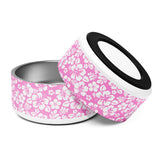 Pink and White Hawaiian Flowers Pet Bowl