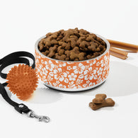Orange and White Hawaiian Flowers Pet Bowl – Extremely Stoked® Pets