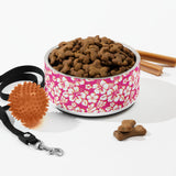 Hot Pink, Orange and White Hawaiian Flowers Pet Bowl