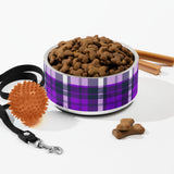 Purple and Navy Blue Preppy Plaid Pet Bowl