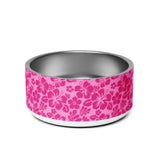 Raspberry Pinks Hawaiian Flowers Pet Bowl