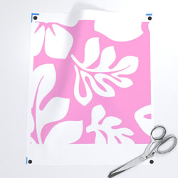 Fabric Swatch | Pink & White Hawaiian Flowers | Medium Scale | Extremely Stoked® Eco Luxe Collection