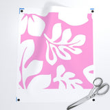 Fabric Swatch | Pink & White Hawaiian Flowers | Medium Scale | Extremely Stoked® Eco Luxe Collection