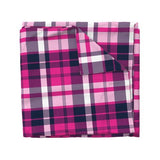 Preppy Surfer Girl Navy Blue and Hot Pink Plaid Duvet Cover