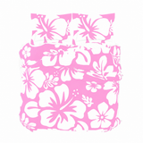 Pink & White Hawaiian Flowers Duvet Cover – Large Scale – Extremely Stoked® Eco Luxe Beach Bedding