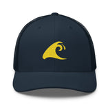 Extremely Stoked Navy Blue Trucker Cap with Yellow Epic Wave Logo