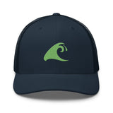 Extremely Stoked Navy Blue Trucker Cap with Lime Green Epic Wave Logo