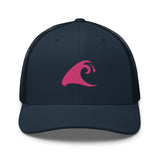 Extremely Stoked Navy Blue Trucker Cap with Hot Pink Epic Wave Logo