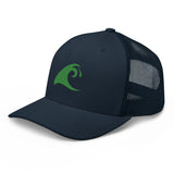 Extremely Stoked Navy Blue Trucker Cap with Sea Green Epic Wave Logo