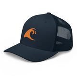 Extremely Stoked Navy Blue Trucker Cap with Orange Epic Wave Logo