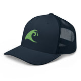 Extremely Stoked Navy Blue Trucker Cap with Lime Green Epic Wave Logo