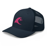 Extremely Stoked Navy Blue Trucker Cap with Hot Pink Epic Wave Logo