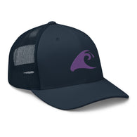 Navy Blue Trucker Hat with Purple Epic Wave Logo | Surf Style Cap by Extremely Stoked®