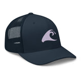 Extremely Stoked Navy Blue Trucker Cap with Lavender Epic Wave Logo