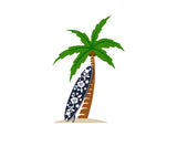Lime Green & White Beach Stripe Youth T-Shirt (Kids & Teens Sizes 8–20) with Palm Tree & Surfboard Logo – Extremely Stoked® Surf Style Cotton Tee