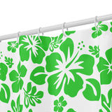 Lime Green Hawaiian Flowers Shower Curtain
