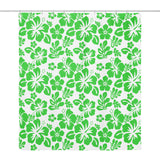 Lime Green Hawaiian Flowers Shower Curtain