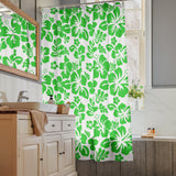 Lime Green Hawaiian Flowers Shower Curtain