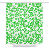 Lime Green Hawaiian Flowers Shower Curtain