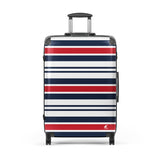 Red, White and Blue Classic Surf Stripes Suitcase – Surf & Beach Inspired Luggage by Extremely Stoked®