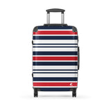 Red, White and Blue Classic Surf Stripes Suitcase – Surf & Beach Inspired Luggage by Extremely Stoked®