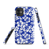 Royal Blue and White Hawaiian Flowers Tough Case for iPhone®