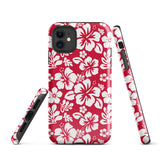 Red and White Hawaiian Flowers Tough Case for iPhone®