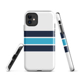 Navy and Aqua Blue Classic Surf Stripes Tough Case for iPhone®