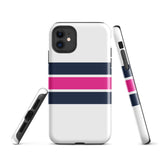 Navy Blue and Hot Pink Classic Surf Stripes Tough Case for iPhone®