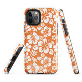 Orange and White Hawaiian Flowers Tough Case for iPhone®