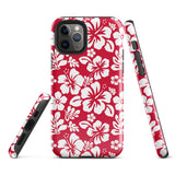 Red and White Hawaiian Flowers Tough Case for iPhone®