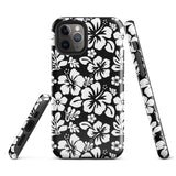 Black and White Hawaiian Flowers Tough Case for iPhone®