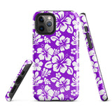 Purple and White Hawaiian Flowers Tough Case for iPhone®