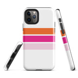 Orange and Pink Classic Surf Stripes Tough Case for iPhone®