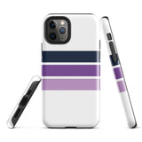 Navy Blue and Purple Classic Surf Stripes Tough Case for iPhone®