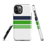 Navy Blue and Greens Classic Surf Stripes Tough Case for iPhone®