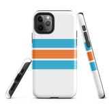 Aqua Blue and Orange Classic Surf Stripes Tough Case for iPhone®