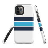 Navy and Aqua Blue Classic Surf Stripes Tough Case for iPhone®