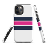 Navy Blue and Hot Pink Classic Surf Stripes Tough Case for iPhone®