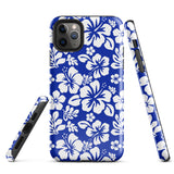 Royal Blue and White Hawaiian Flowers Tough Case for iPhone®