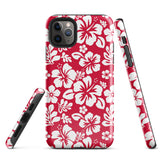 Red and White Hawaiian Flowers Tough Case for iPhone®