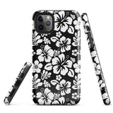 Black and White Hawaiian Flowers Tough Case for iPhone®