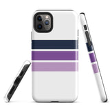 Navy Blue and Purple Classic Surf Stripes Tough Case for iPhone®